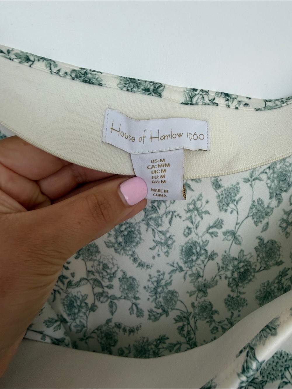 House of Harlow- Floral Strapless Maxi Dress in Sage Green - Picture 2 of 3